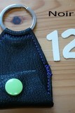 Keyring leather and with pressure black