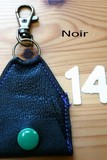 Keyring leather and with pressureblack 14