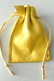 Leather pouch yellow