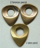 Set of 3 bronze + brass picks following photo